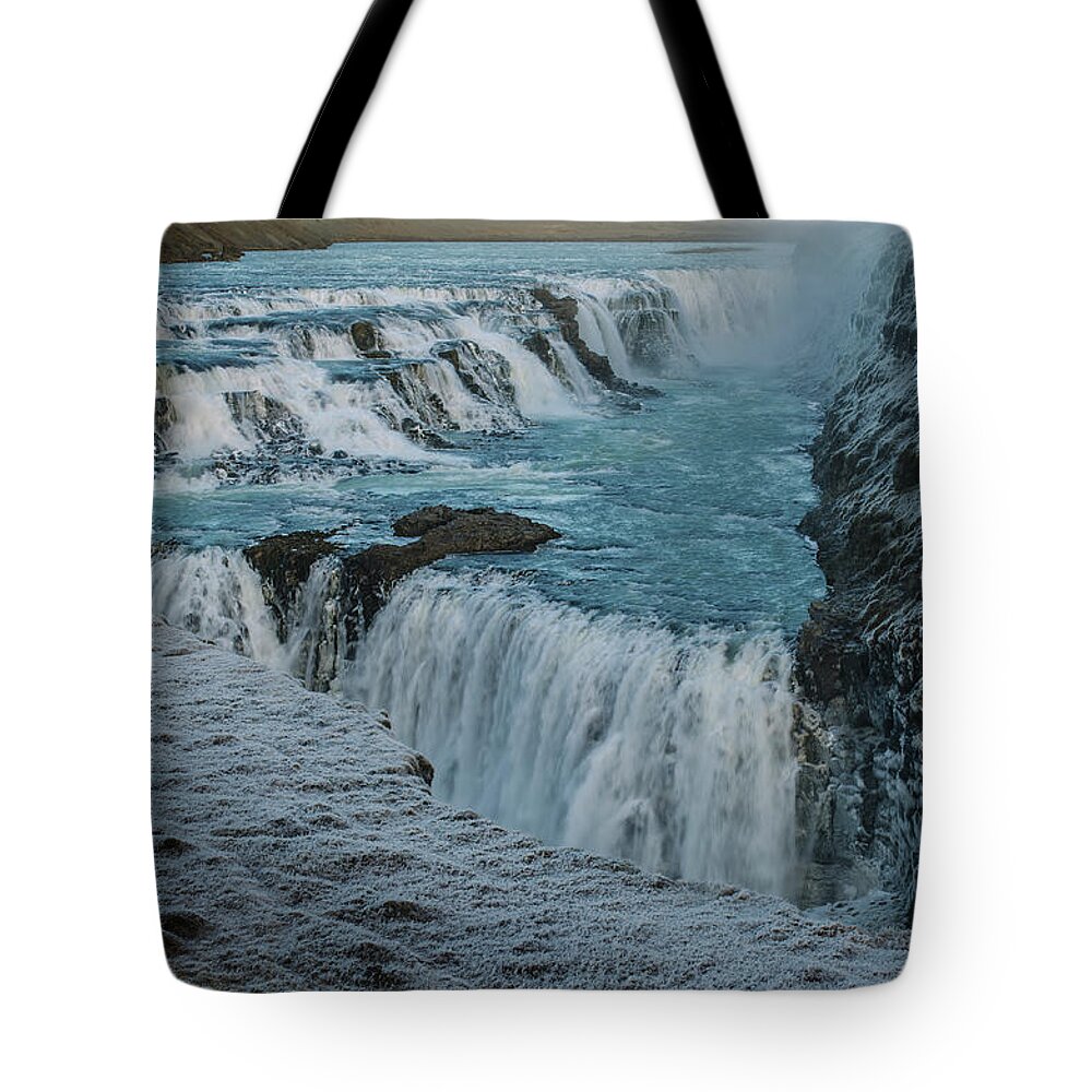 Iceland Tote Bag featuring the photograph Gullfoss - Golden Waterfall - Iceland 2 by Deborah Smolinske