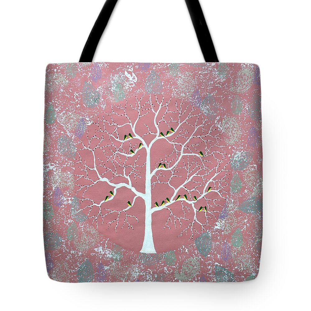 Treescape Tote Bag featuring the painting Gulvan Vriksh by Sumit Mehndiratta