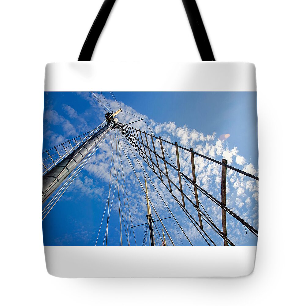 Guyed Masts Tote Bag featuring the photograph Guyed Masts by Keith Armstrong