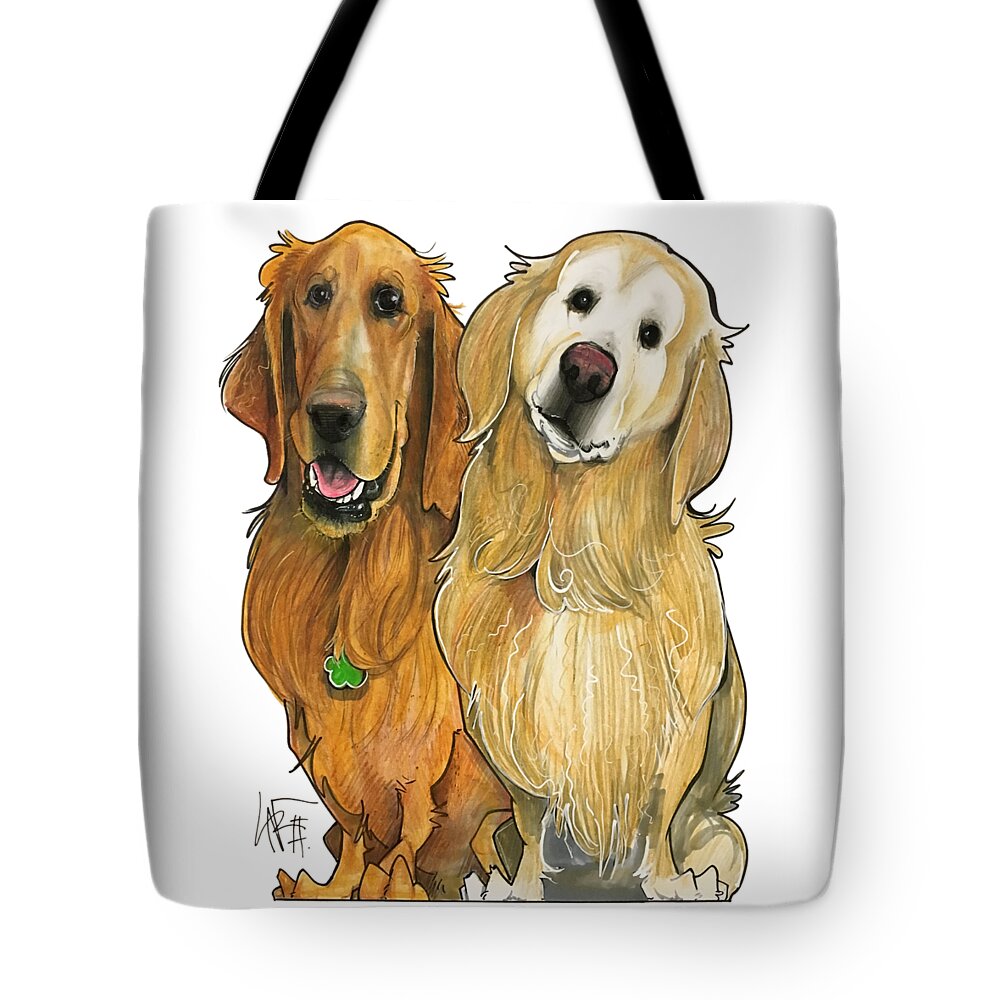 Pet Portrait Tote Bag featuring the drawing Haberland 7-1317 by John LaFree