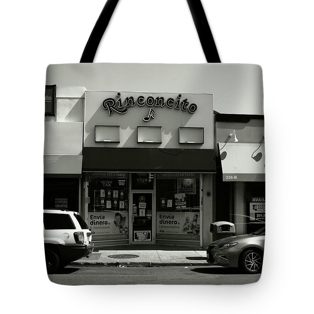 America Tote Bag featuring the photograph Hackensack, NJ - Rinconcito BW 2018 by Frank Romeo