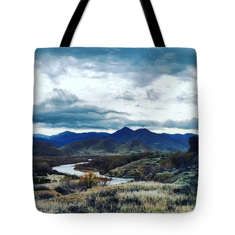 Snow Storm Tote Bags