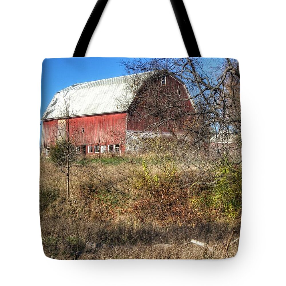 Barn Tote Bag featuring the photograph 0016 - Hadley Red I by Sheryl L Sutter