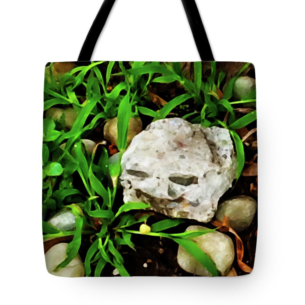 Smile Tote Bag featuring the photograph Haight Ashbury Smiling Rock by Gina O'Brien