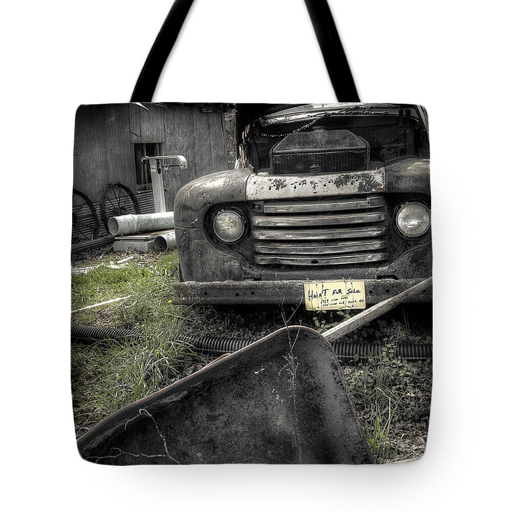 Truck Tote Bag featuring the photograph Haint For Sale by Mike Eingle