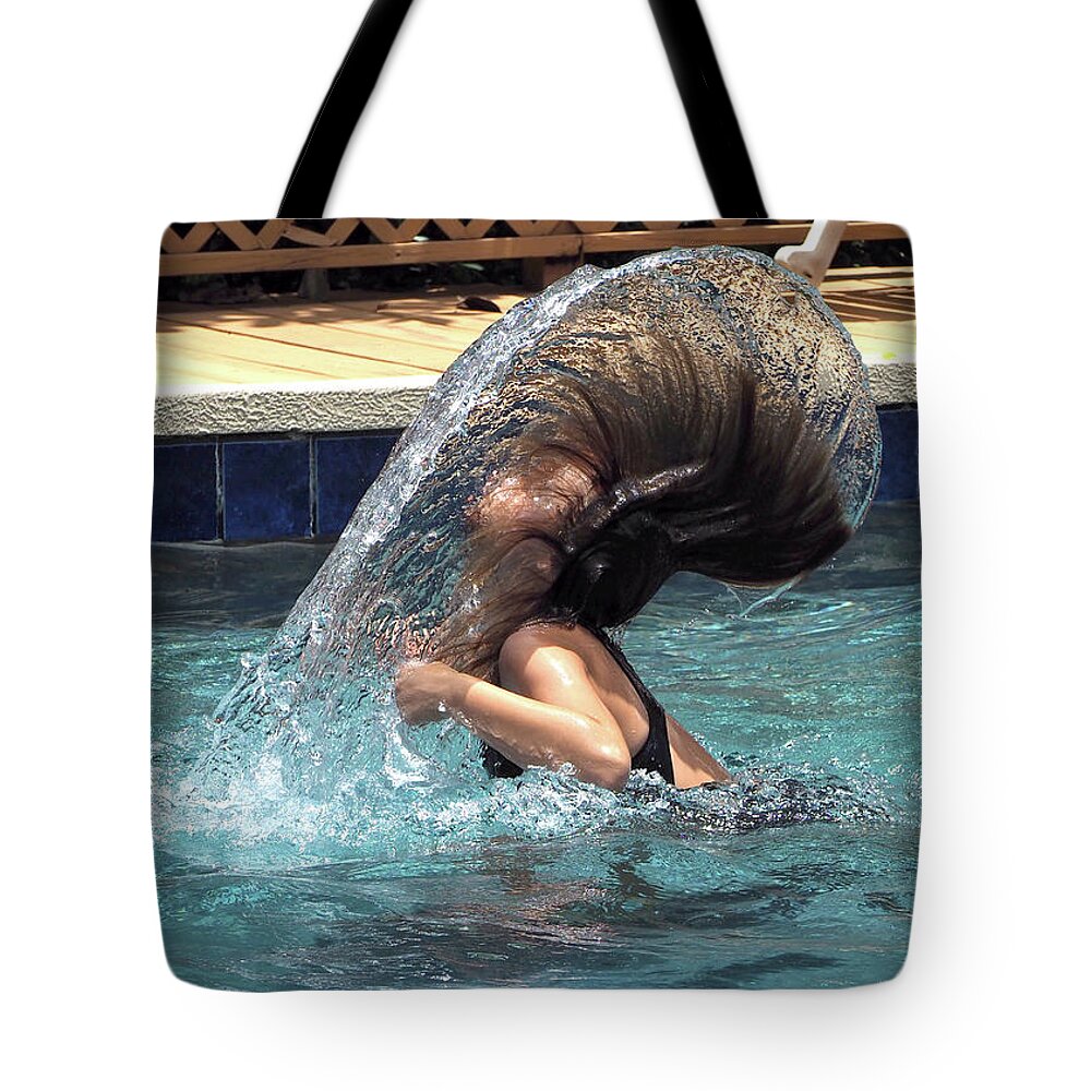 Kid Tote Bag featuring the photograph Hair Toss by Farol Tomson