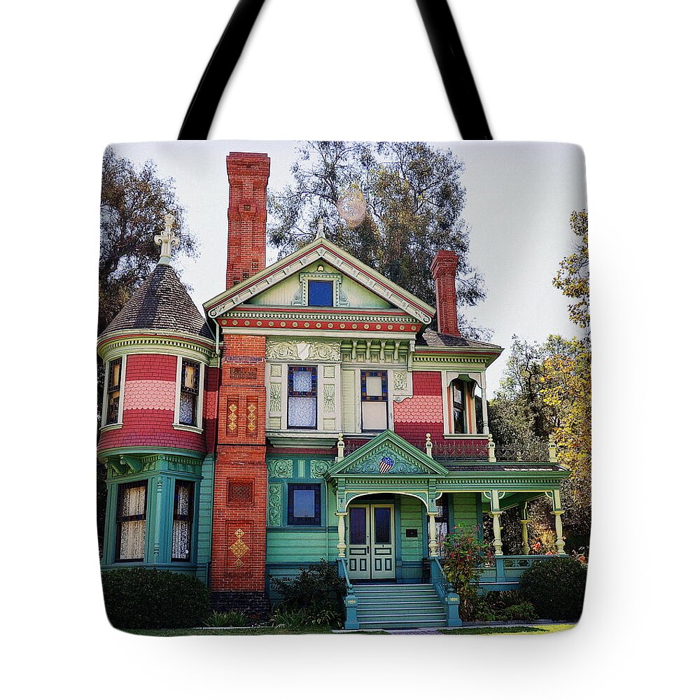 Victorian Home Tote Bag featuring the photograph Hale House by Tru Waters