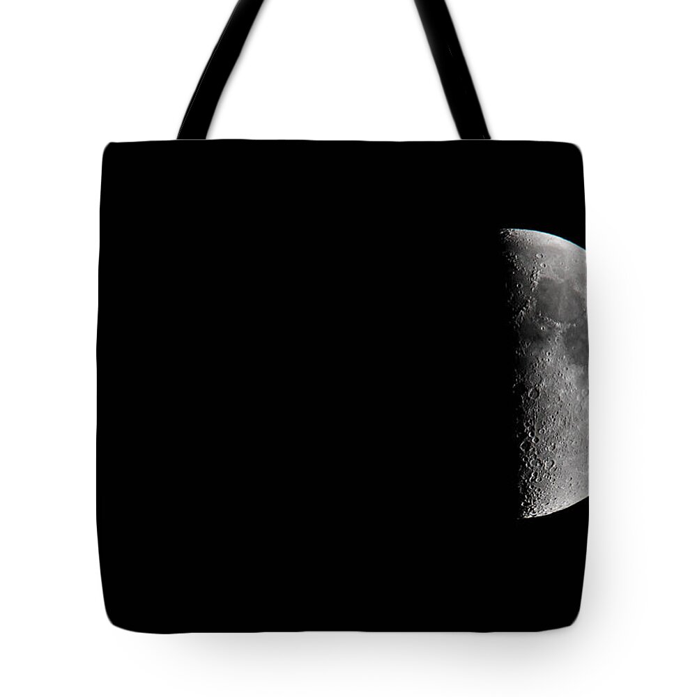 Moon Tote Bag featuring the photograph Half Moon by Wendy Carrington