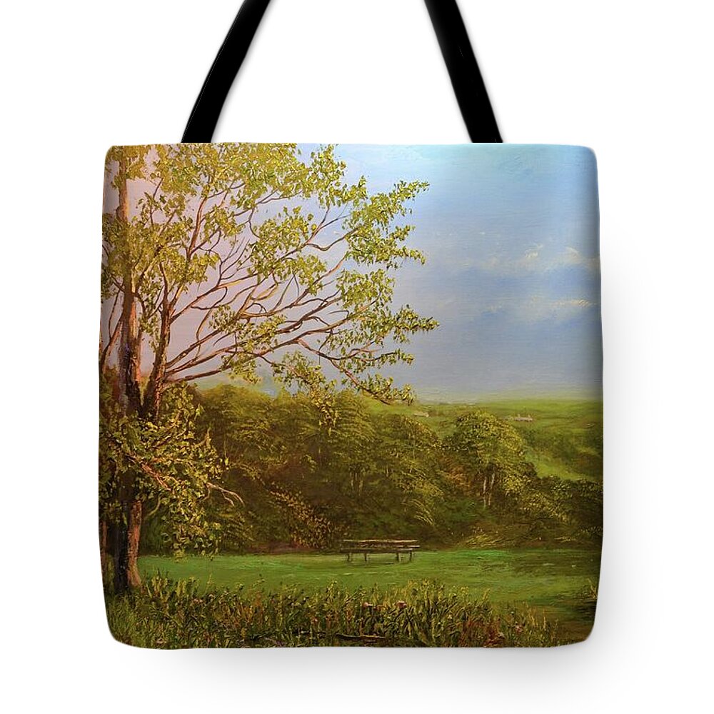 Landscape Tote Bag featuring the painting Halifax by Michael Mrozik