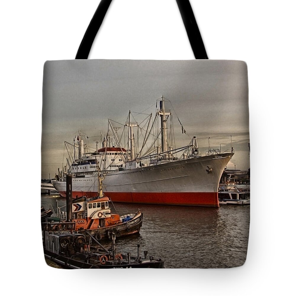 Hanseatic Tote Bag featuring the photograph Hamburg Harbor by Joachim G Pinkawa