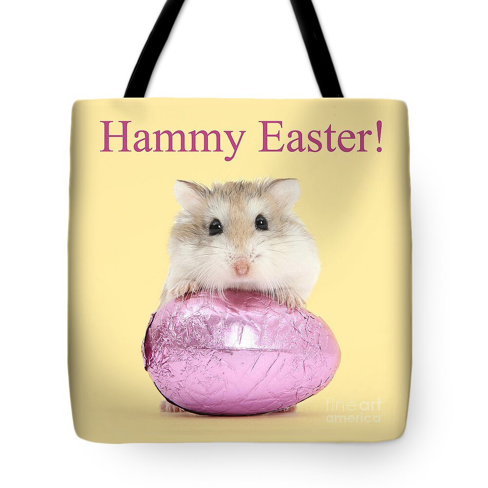 Roborovski Hamster Tote Bag featuring the photograph Hammy Easter by Warren Photographic