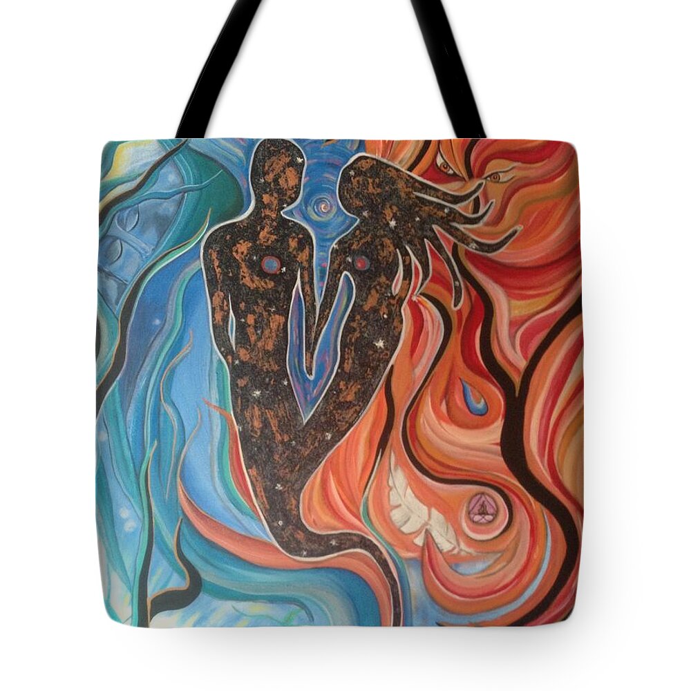 Masculine Tote Bag featuring the painting Hand In Hand Forever by Tracy McDurmon