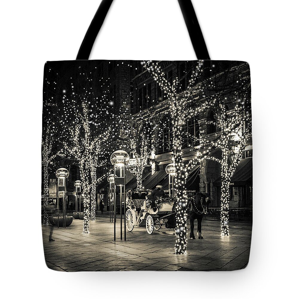 Downtown Denver Tote Bag featuring the photograph Handsome Cab in Monochrome by Kristal Kraft