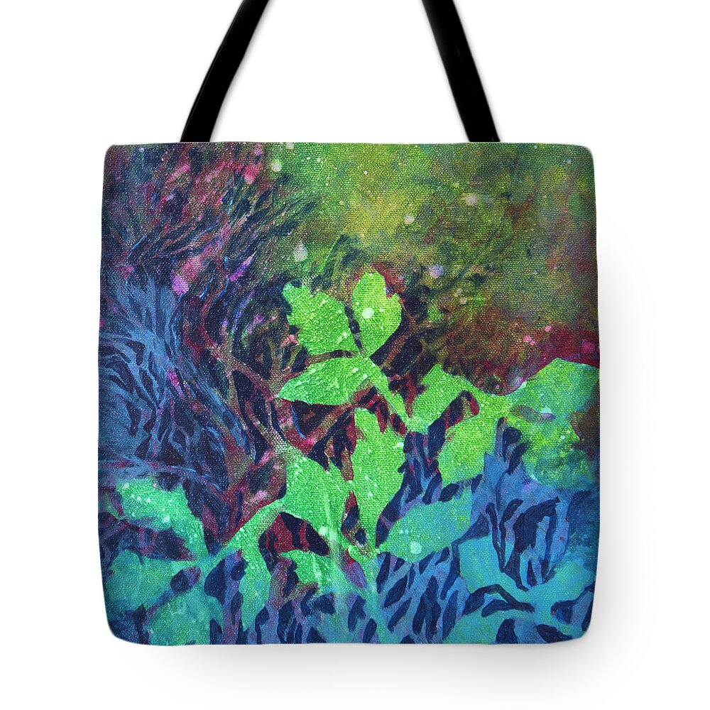 Autumn Leaves Tote Bag featuring the painting Hang On by Milly Tseng