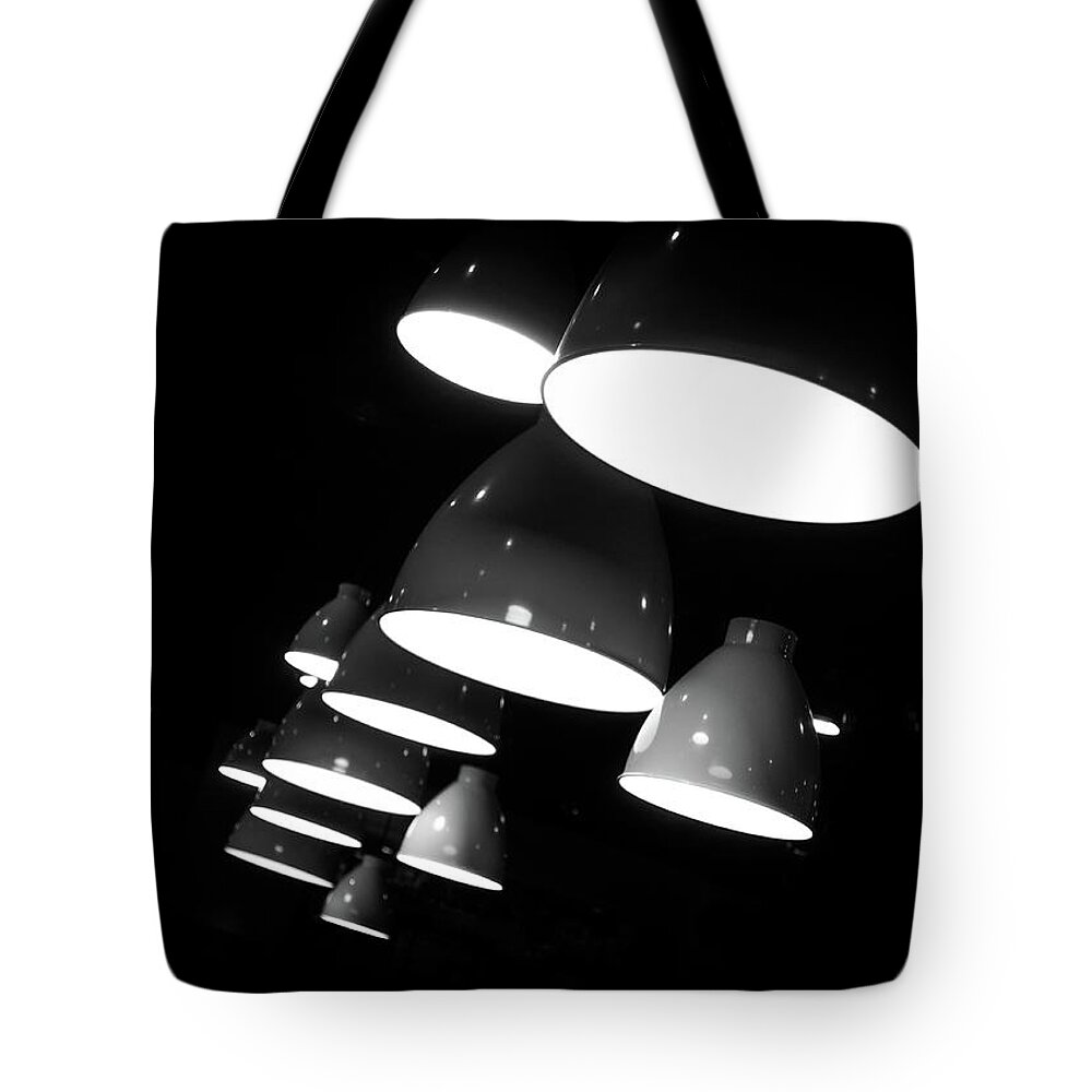 Lamp Tote Bag featuring the photograph Hanging Lamps by Dutourdumonde Photography
