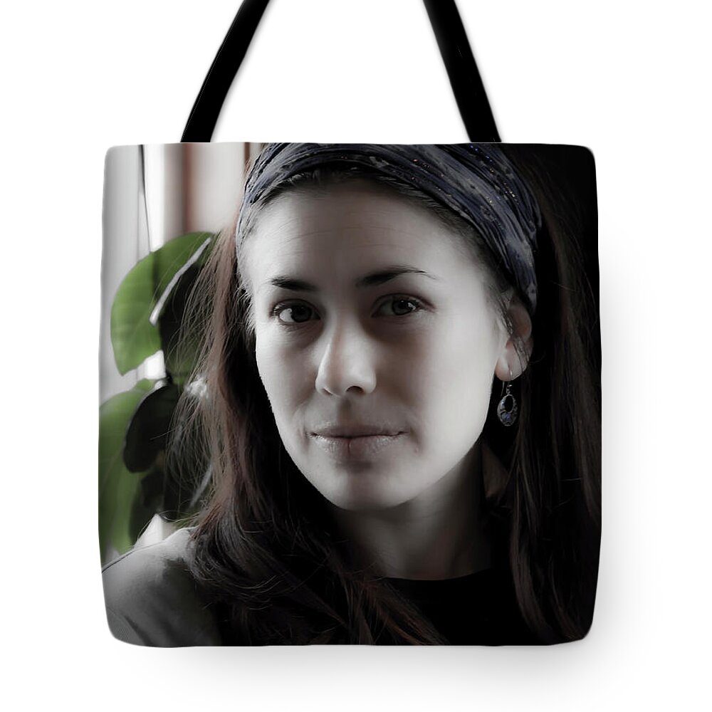 Portrait Tote Bag featuring the photograph Hannah by Lee Santa