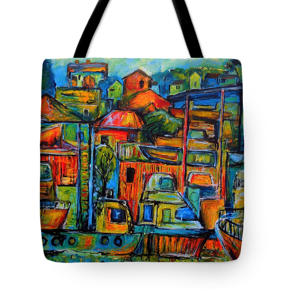Art Tote Bag featuring the painting Happiness by Jeremy Holton