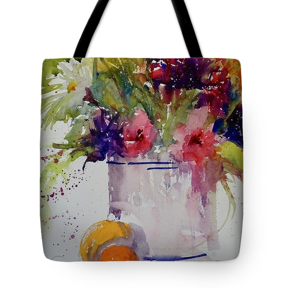 Flowers Tote Bag featuring the painting Happiness by Sandra Strohschein