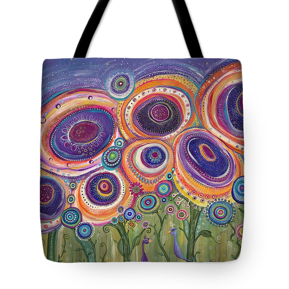 Flowers Tote Bag featuring the painting Happy Dance by Tanielle Childers