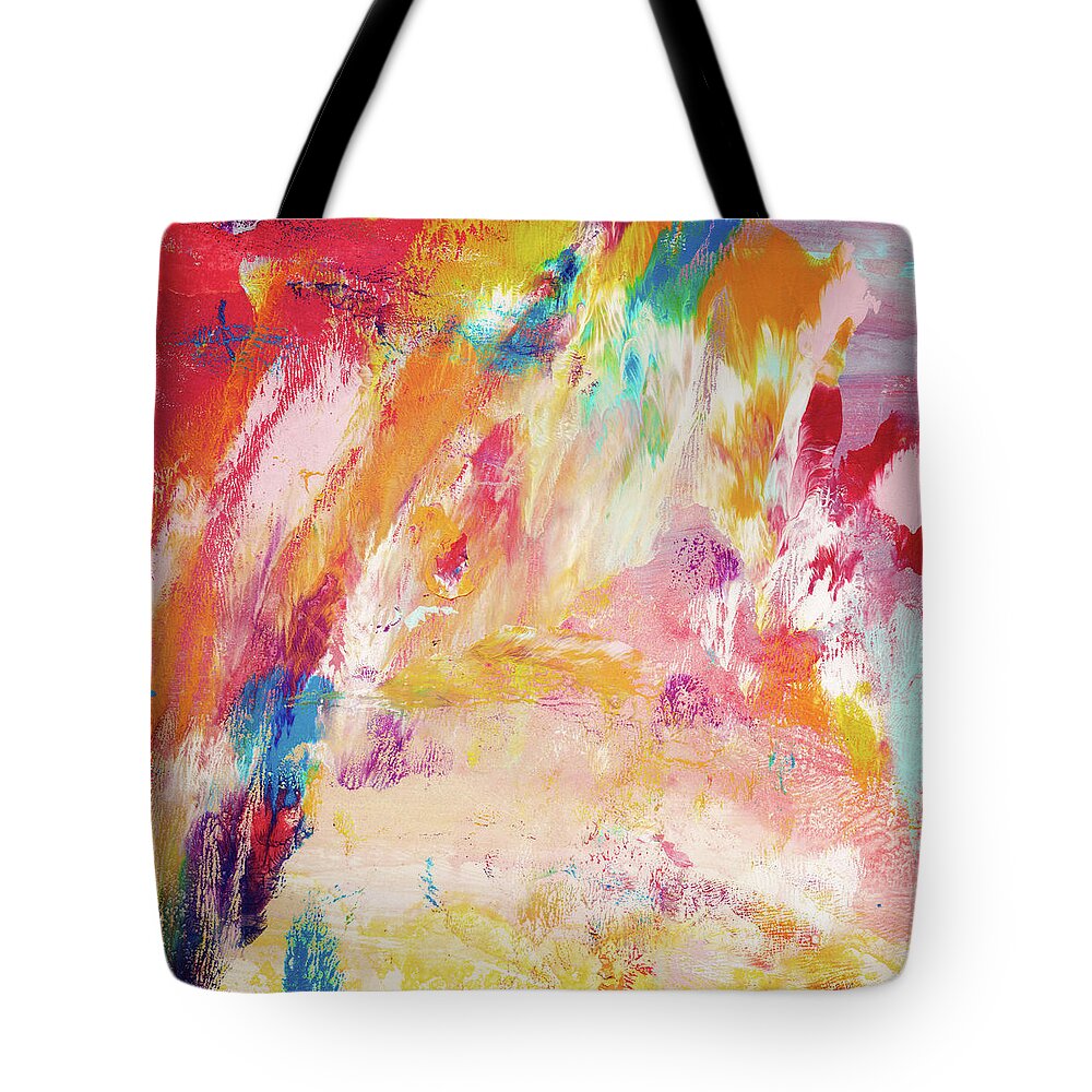 Abstract Painting Tote Bag featuring the painting Happy Day- Abstract Art by Linda Woods by Linda Woods