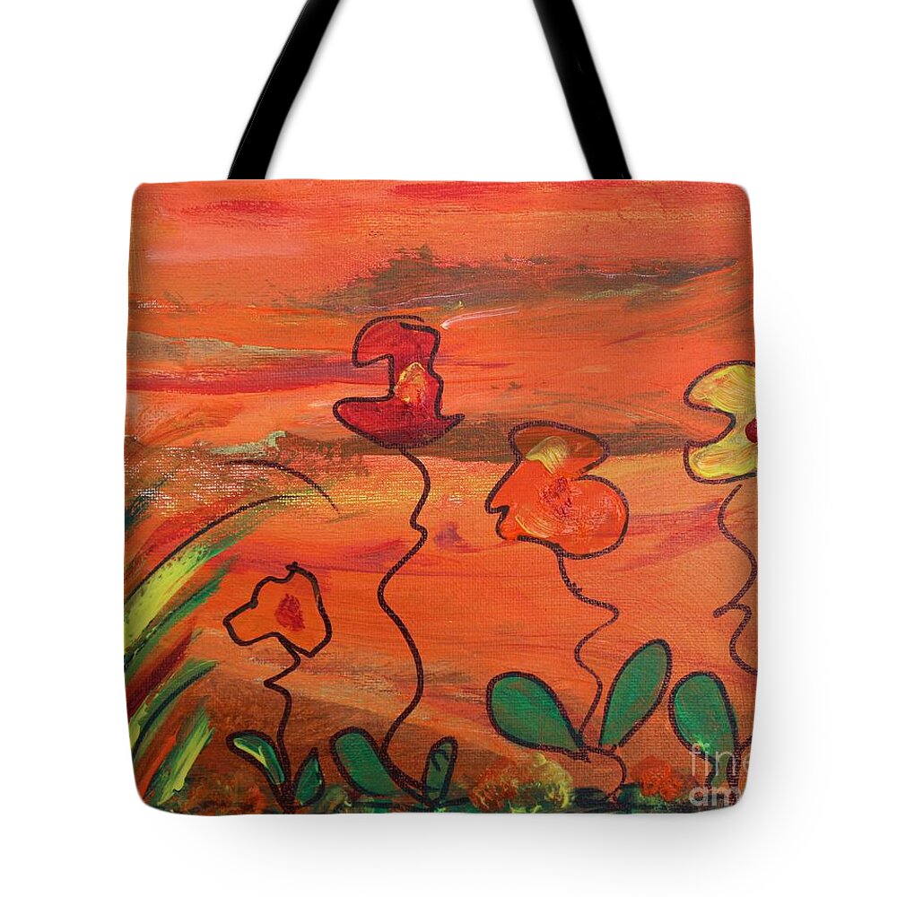 Happy Day Tote Bag featuring the painting Happy Day by Sarahleah Hankes