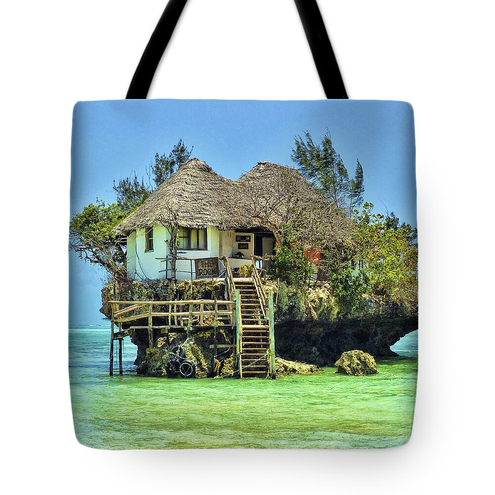 The Rock Tote Bag featuring the photograph Happy Hour at The Rock Bar by Dominic Piperata