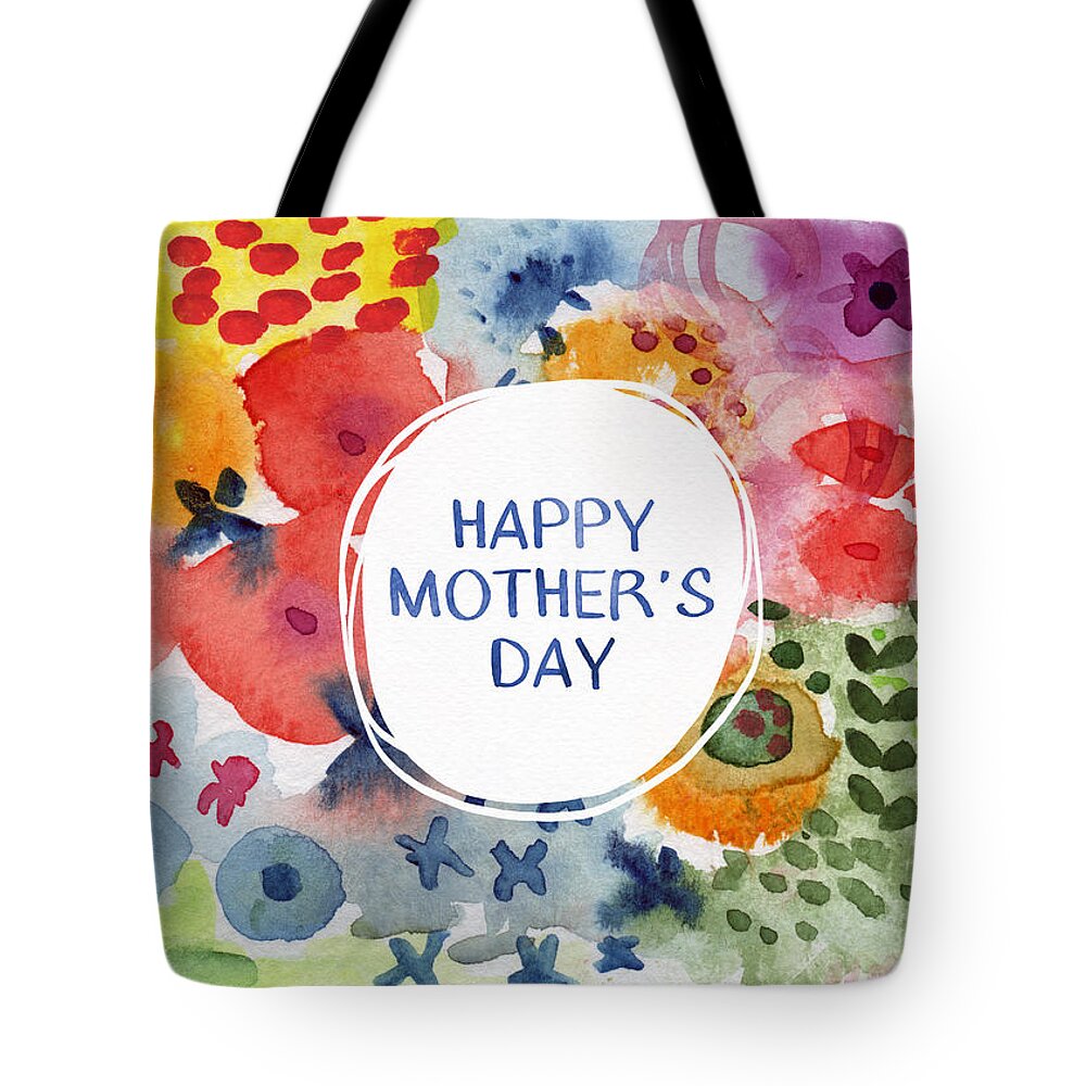 Mom Tote Bag featuring the painting Happy Mothers Day Watercolor Garden- Art by Linda Woods by Linda Woods