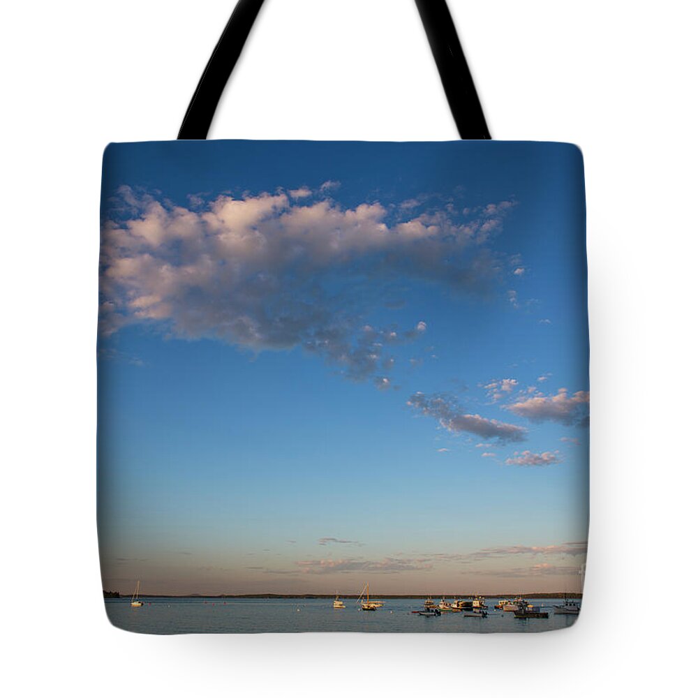 Maine Tote Bag featuring the photograph Harbor in Lincolnville,Maine by Diane Diederich