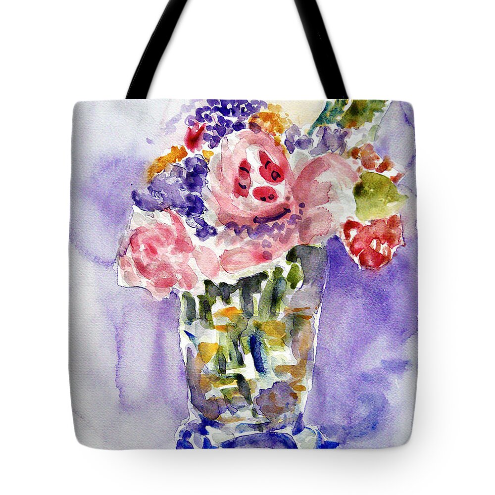Still Life Tote Bag featuring the painting Harlequin or Bright Side Of Life by Jasna Dragun