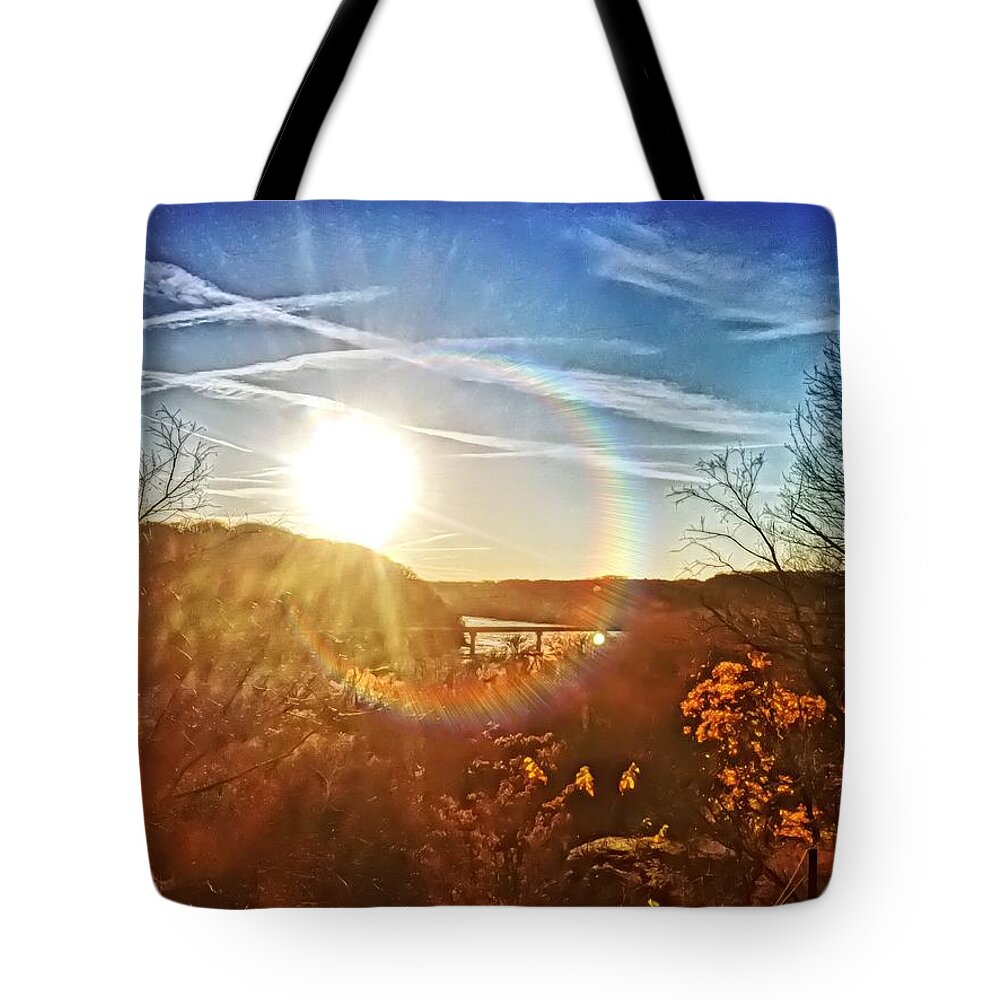 Sunset Tote Bag featuring the photograph Harpers Ferry Sunset by Chris Montcalmo