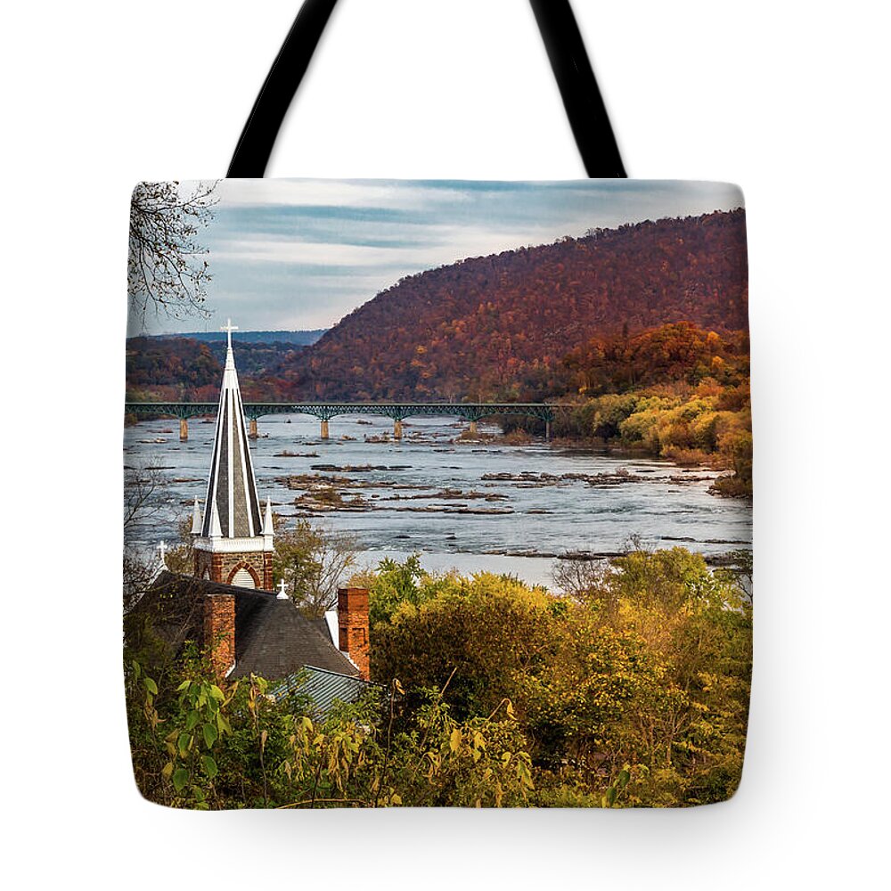 Harpers Ferry Tote Bag featuring the photograph Harpers Ferry, West Virginia by Ed Clark