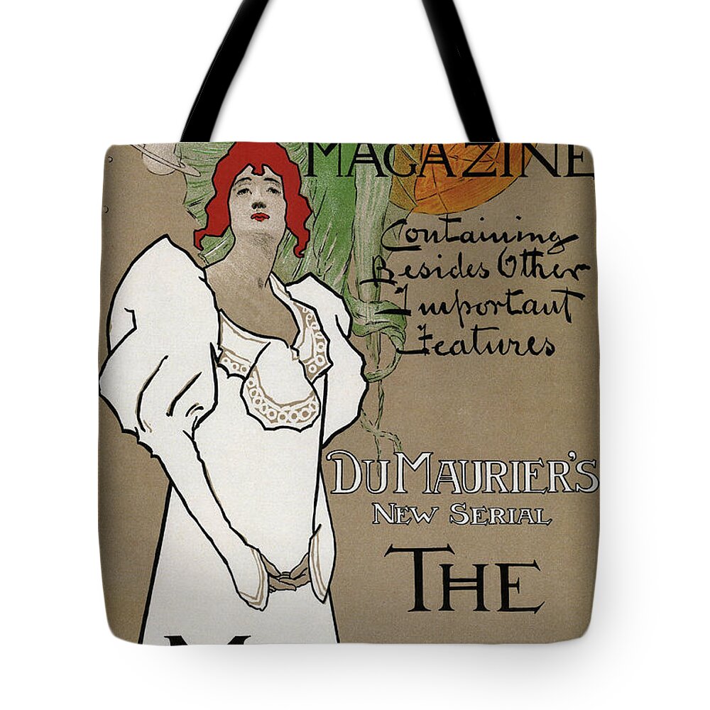 Harper's Magazine Tote Bag featuring the mixed media Harper's Magazine - The Martian - Vintage Art Nouveau Poster by Studio Grafiikka