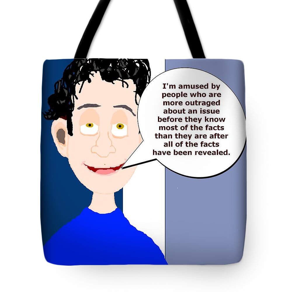 Cartoon Art Tote Bag featuring the digital art Harry...Amused by Pharris Art