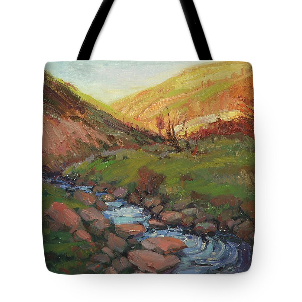 Country Tote Bag featuring the painting Hatley Gulch by Steve Henderson