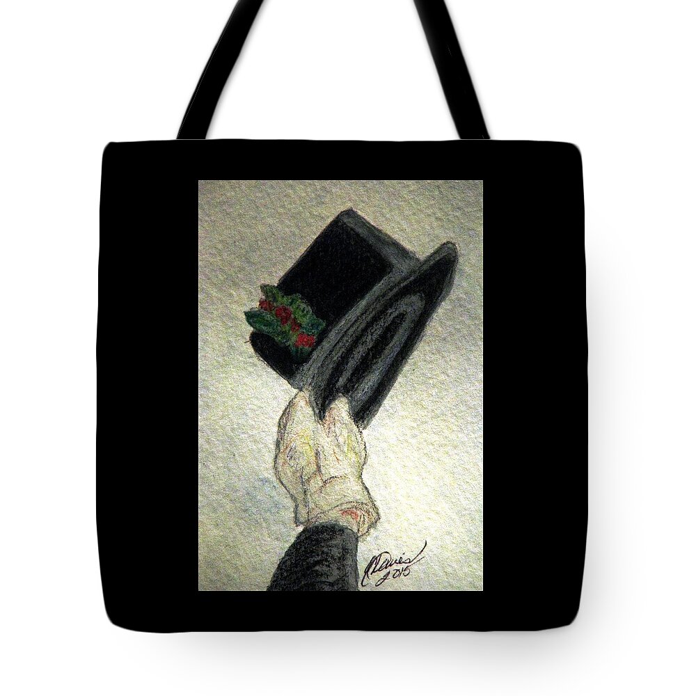 Top Hats Tote Bag featuring the painting Hats Off To The Holidays by Angela Davies