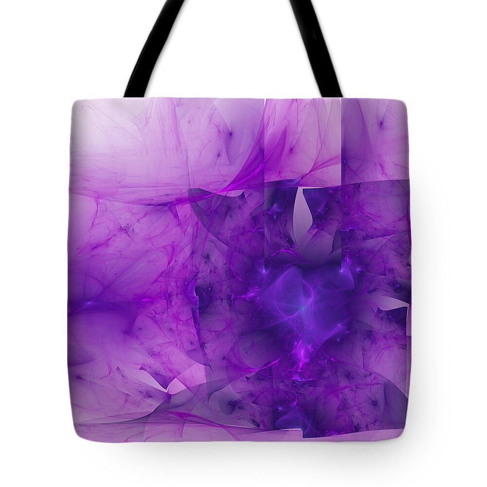 Purple Tote Bag featuring the digital art Haunting Silk by Jeff Iverson