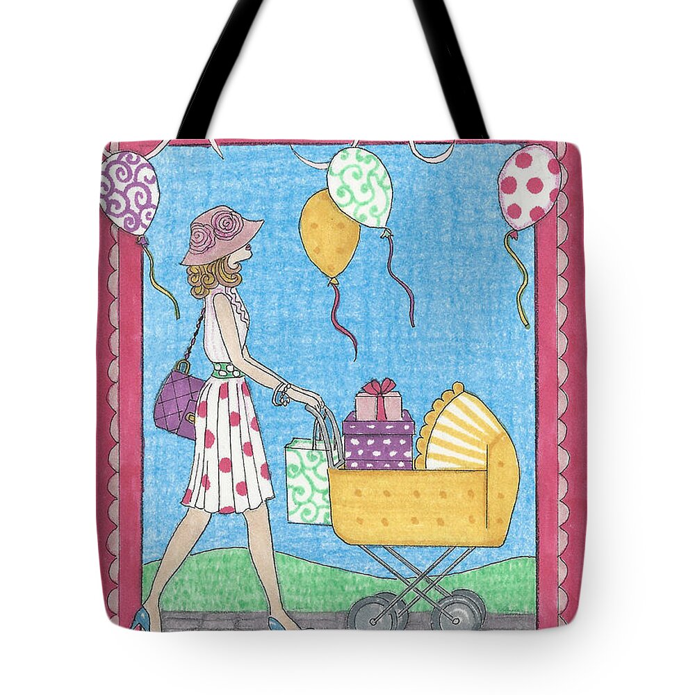 Mama Tote Bag featuring the mixed media Haute Mama by Stephanie Hessler