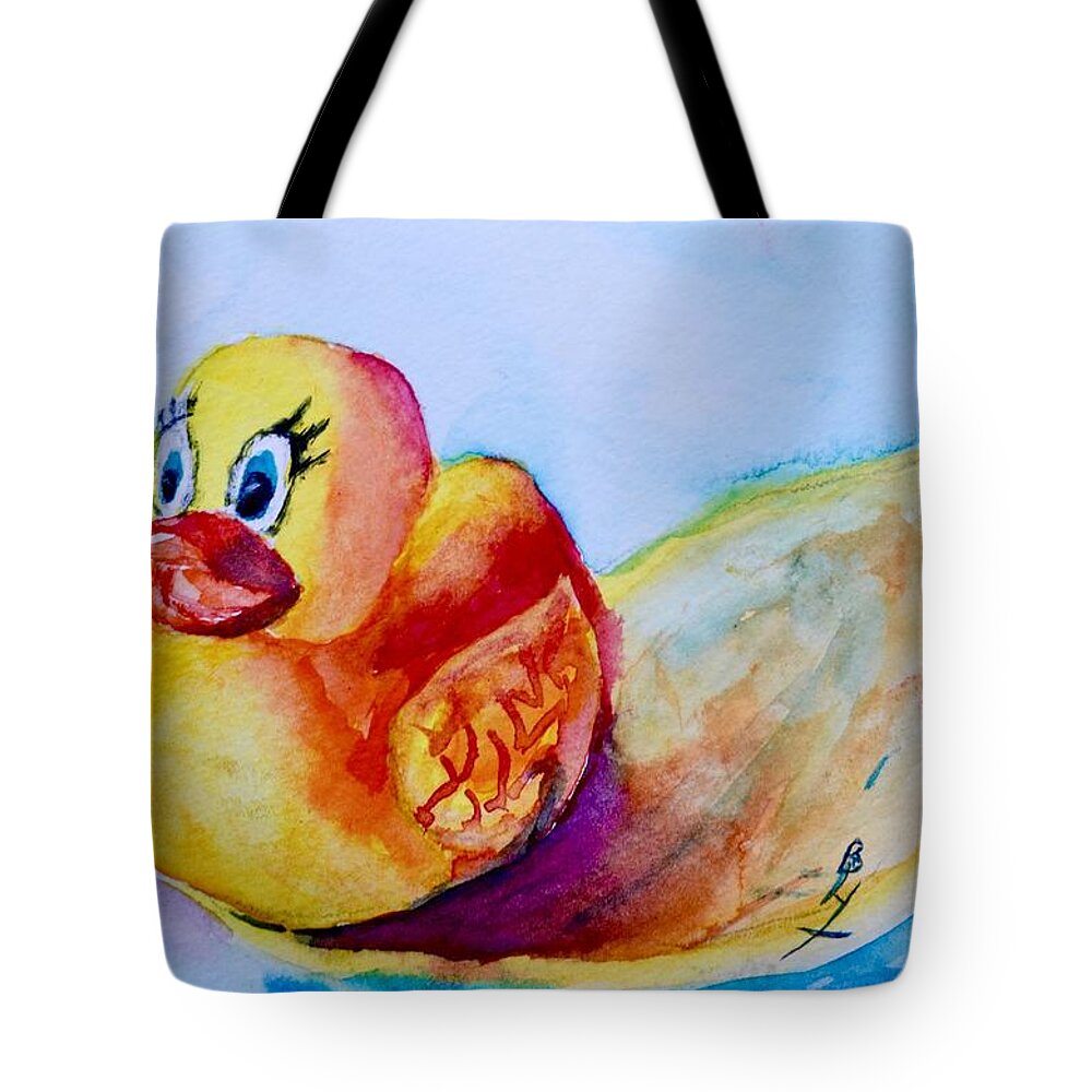 Have A Quacking Good Time Tote Bag featuring the painting Have A Quacking Good Time by Beverley Harper Tinsley