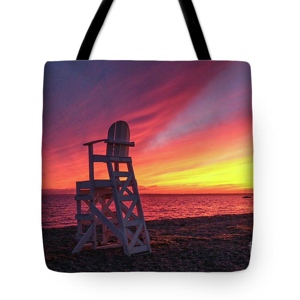 Sunset Tote Bag featuring the photograph Have A Seat by Heidi Farmer