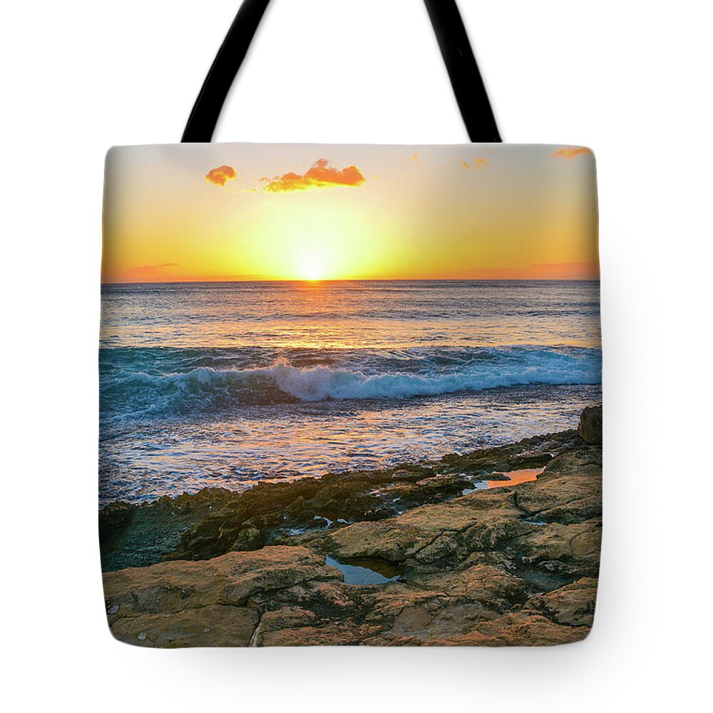 Seascape Tote Bag featuring the photograph Hawaii Sunset by Jason Brooks
