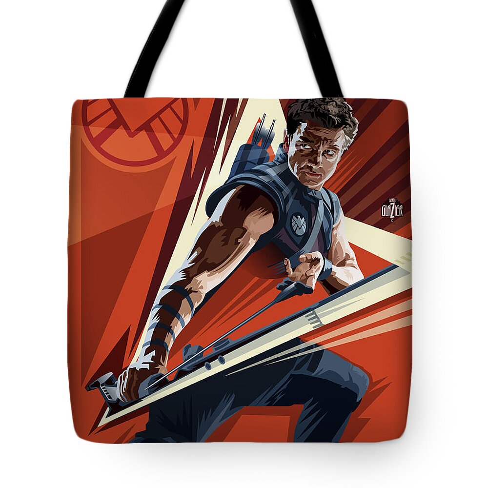 Marvel Tote Bag featuring the digital art Hawkeye Concept by Garth Glazier