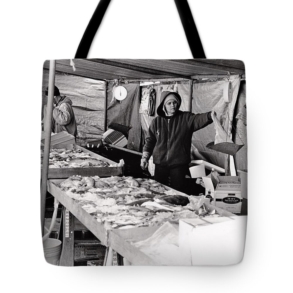 Fresh Fish Tote Bag featuring the photograph Hay Market by Joseph Caban