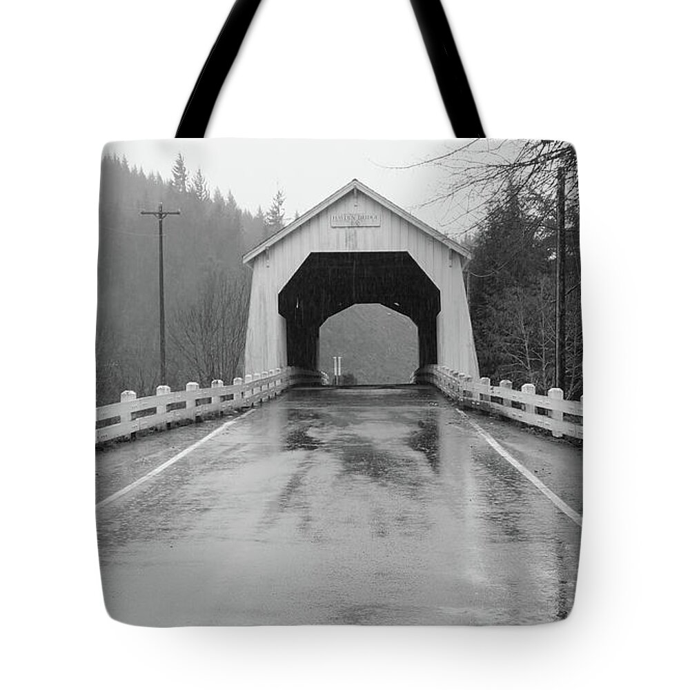 Alsea Tote Bag featuring the photograph Hayden Covered Bridge, Alsea, Oregon by Judy Wanamaker