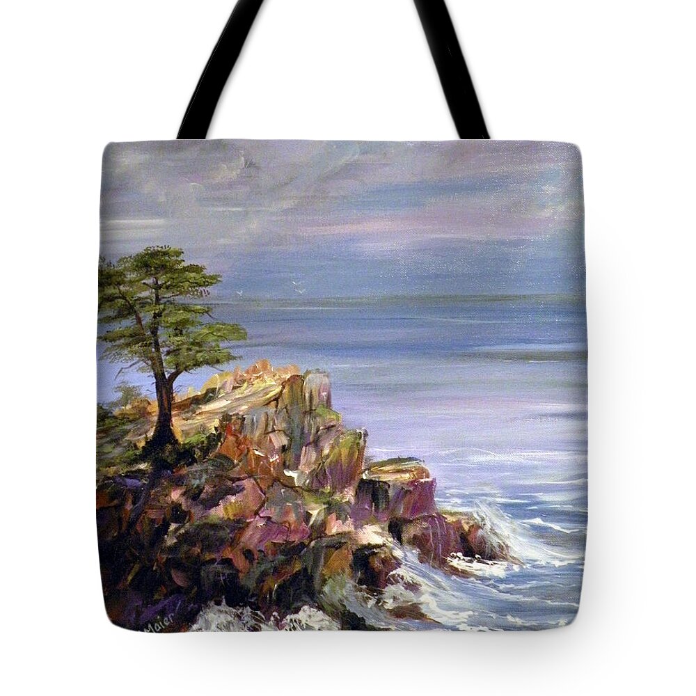 Hazy Morning Print Tote Bag featuring the painting Hazy Morning by Dorothy Maier