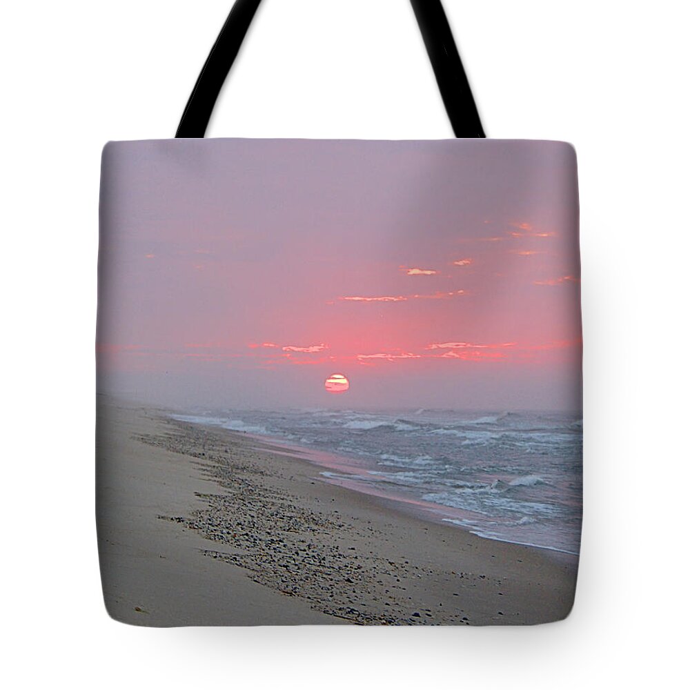 Haze Tote Bag featuring the photograph Hazy Sunrise by Newwwman