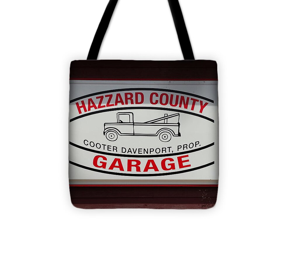 Hazzard County Garage Tote Bag featuring the photograph Hazzard County Garage by Dark Whimsy