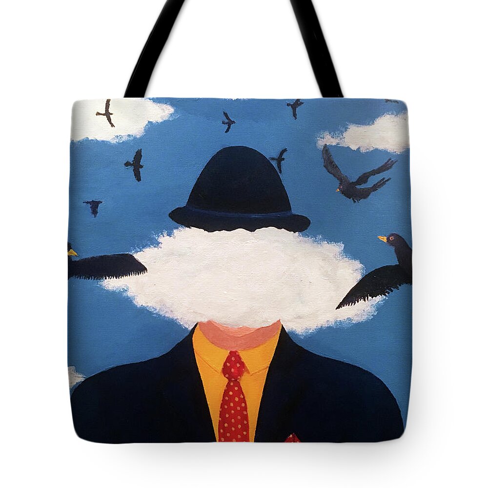 Modern Art Tote Bag featuring the painting Head in the Cloud by Thomas Blood