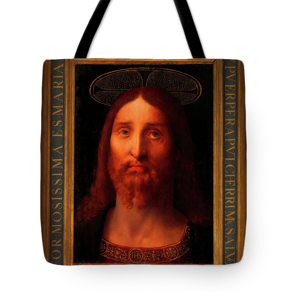 Painting Tote Bag featuring the painting Head Of Christ                  by Mountain Dreams