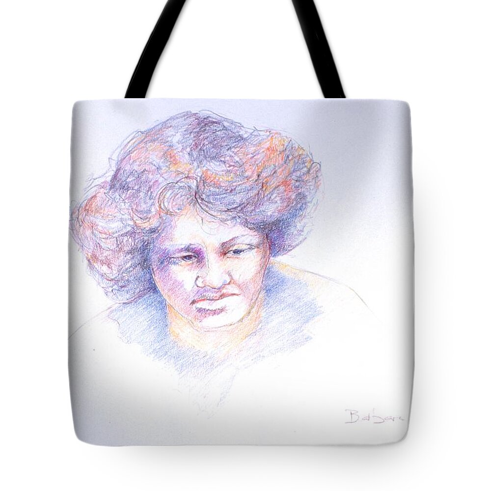 Headshot Tote Bag featuring the painting Head Study 4 by Barbara Pease