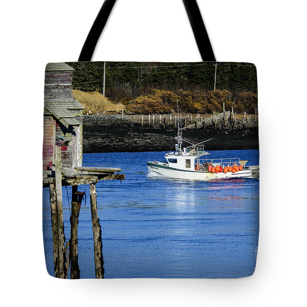 Downeast Tote Bag featuring the photograph Headed to Work by Alana Ranney